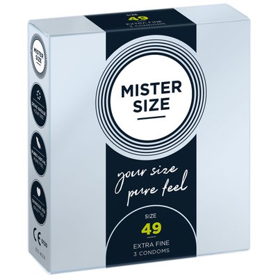 Mister Size - pure feel Condoms - 49 (pack of 3), thickness 0.05 mm