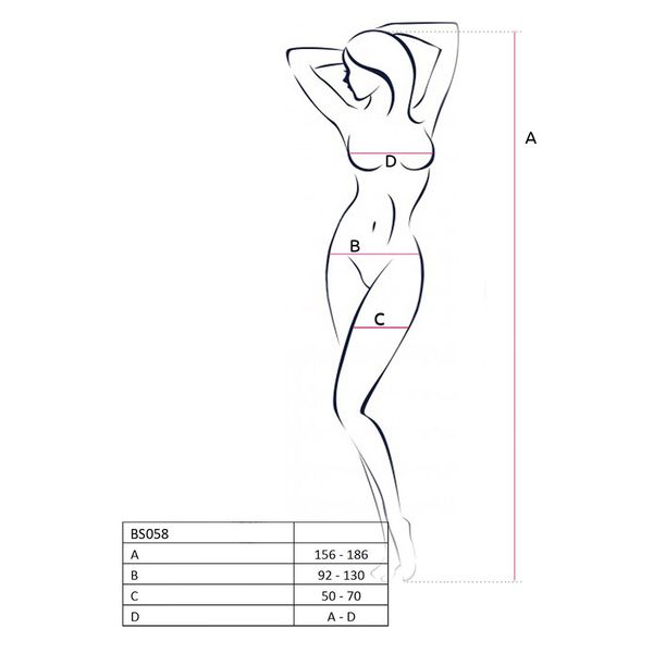 Bodystocking Passion BS058 red, jumpsuit, very airy