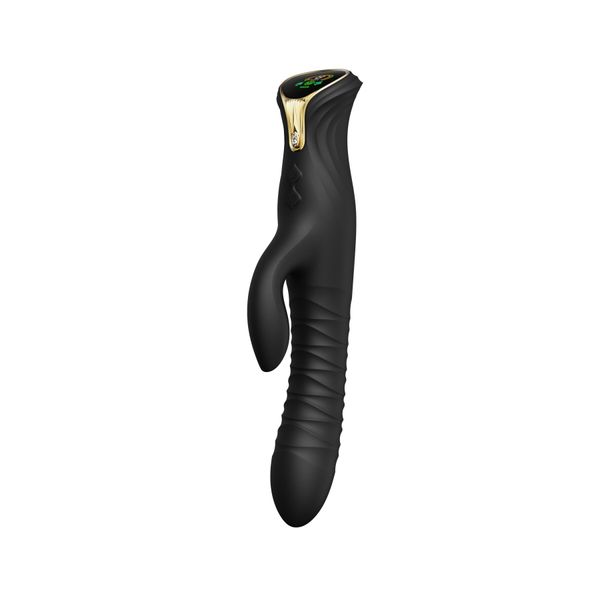 Zalo Mose Obsidian Black Pulsator Rabbit Vibrator with Heating up to 42°C, Swarovski crystal