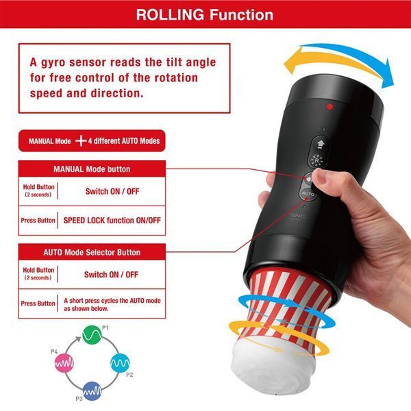 Автоматичний мастурбатор Tenga VACUUM GYRO ROLLER SET, ротація та вакуум, сумісний з Tenga Cup SO7041 фото