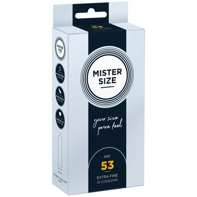 Mister Size - pure feel Condoms - 53 (pack of 10), thickness 0.05 mm