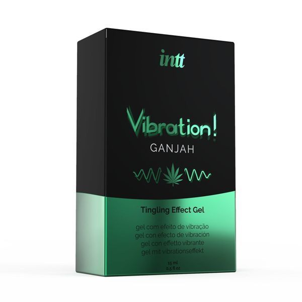 Intt Vibration Ganjah Liquid Vibrator (15 ml), thick gel, unusual taste, lasts up to 30 minutes, Black