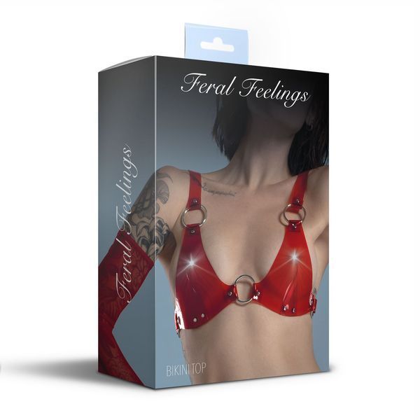 Feral Feelings Classic Bikini Top - Red Transparent