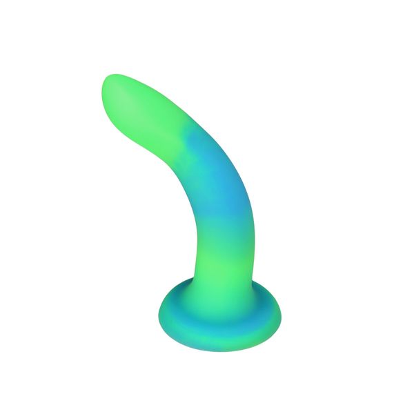 Светящийся в темноте фаллоимитатор ADDICTION Rave 8″ Glow in the Dark Dildo Blue Green, 20,3 см SO6849 фото