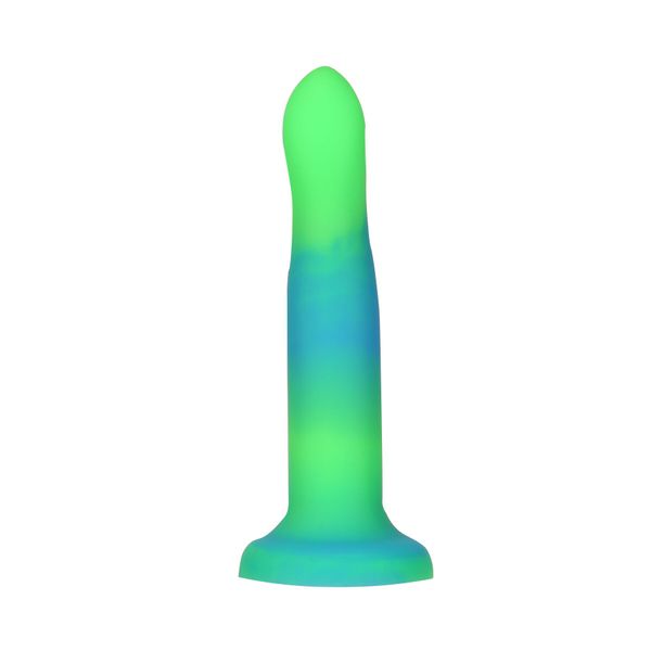 Фалоімітатор, що світиться в темряві, ADDICTION Rave 8″, Glow in the Dark Dildo Blue Green, 20,3 см SO6849 фото