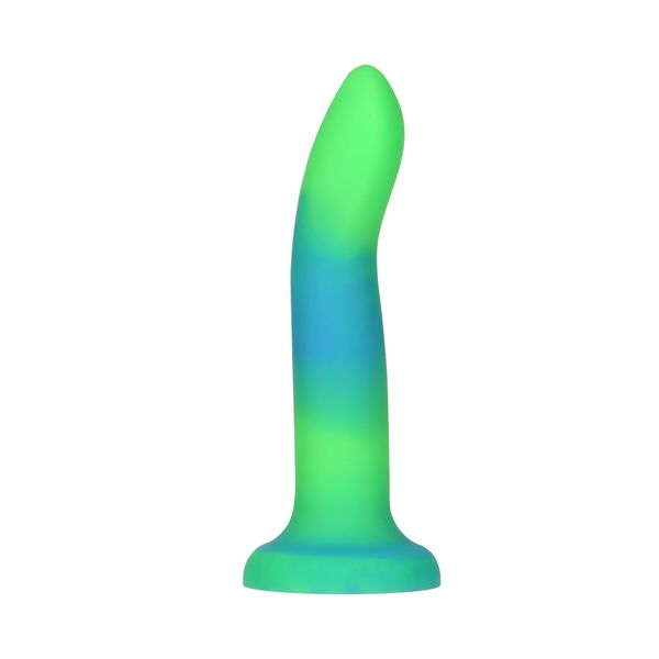 Светящийся в темноте фаллоимитатор ADDICTION Rave 8″ Glow in the Dark Dildo Blue Green, 20,3 см SO6849 фото