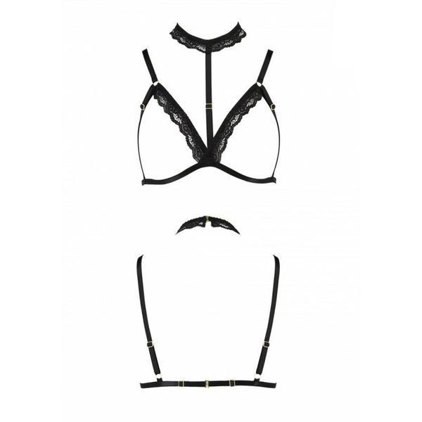 Бюстгальтер-стрепи з чокером Passion Exclusive SHELLY BRA XXL/XXXL, black SO6420 фото