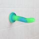 Фалоімітатор, що світиться в темряві, ADDICTION Rave 8″, Glow in the Dark Dildo Blue Green, 20,3 см SO6849 фото 6