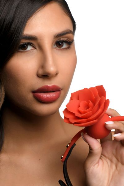 Силіконовий кляп з трояндою Master Series: Blossom Silicone Rose Gag – Red SO8801 фото