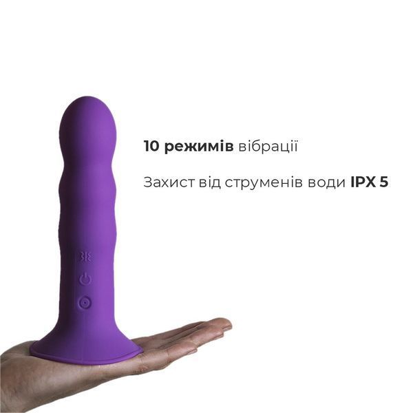 Adrien Lastic Hitsens 3 Purple Vibrating Dildo, great for strap-ons, 4cm diameter, 18.2cm length