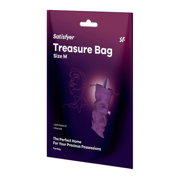 Мешочек для секс-игрушек Satisfyer Treasure Bag M, фиолетовый, на шнурке SX0547 фото