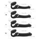 Strap-On-Me MULTI ORGASM Black S Adjustable Vibrating Strap-On with Vacuum Stimulation, Red