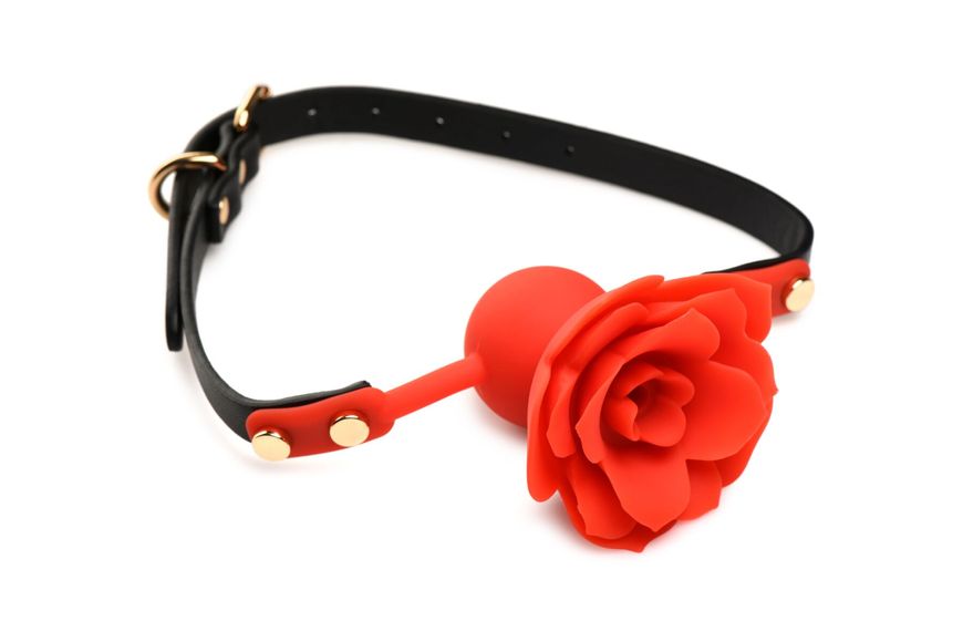 Силіконовий кляп з трояндою Master Series: Blossom Silicone Rose Gag – Red SO8801 фото