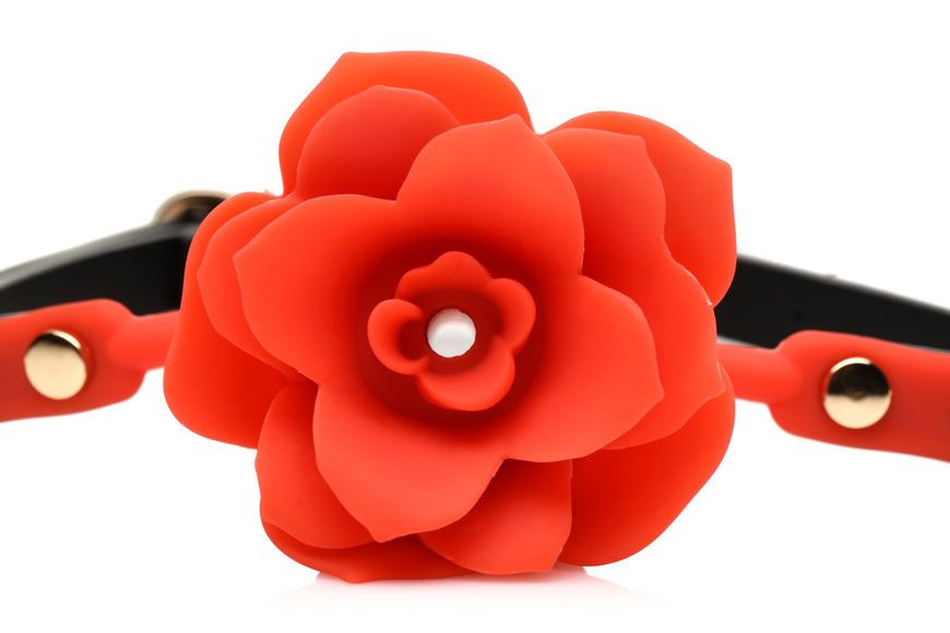 Силіконовий кляп з трояндою Master Series: Blossom Silicone Rose Gag – Red SO8801 фото