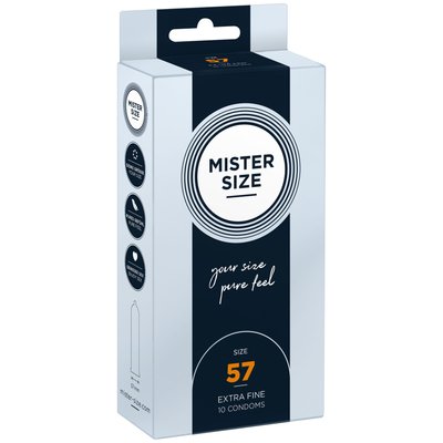 Mister Size - pure feel Condoms - 57 (pack of 10), thickness 0.05 mm