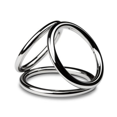 Triple cock ring Sinner Gear Unbendable — Triad Chamber Metal Cock and Ball Ring — Large