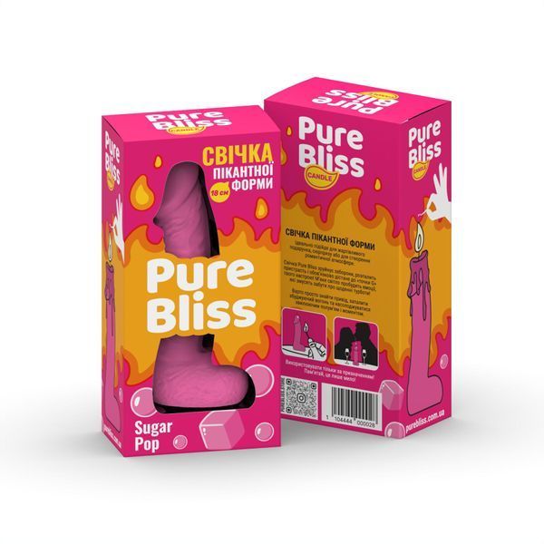 Pure Bliss Pink Sugar Pop (Gum) 18cm Scented Candle, Black
