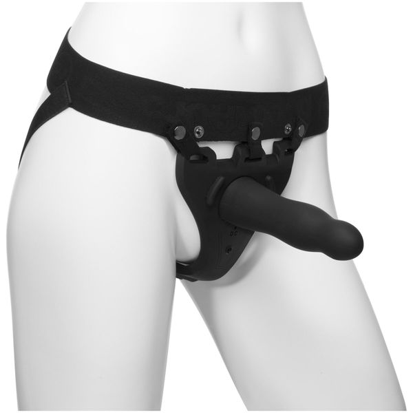 Unisex strap-on Doc Johnson Body Extensions – Be Aroused, vibration, remote control, hollow attachment