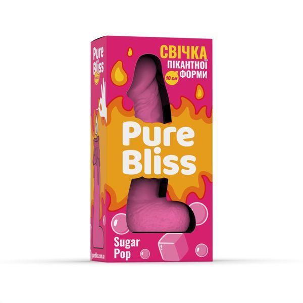 Pure Bliss Pink Sugar Pop (Gum) 18cm Scented Candle, Black