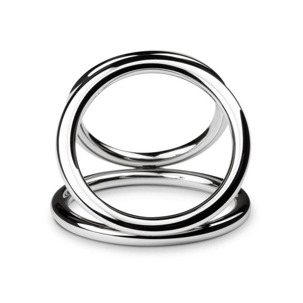 Triple cock ring Sinner Gear Unbendable — Triad Chamber Metal Cock and Ball Ring — Large