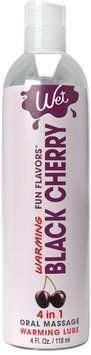 Зігрівальний лубрикант на водній основі Wet Warming Black Cherry 4 in 1, без цукру (118 мл) SO9907 фото