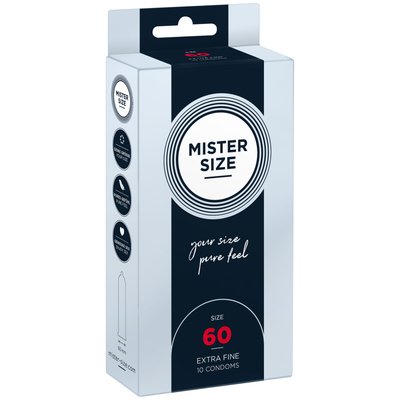 Mister Size - pure feel Condoms - 60 (pack of 10), thickness 0.05 mm