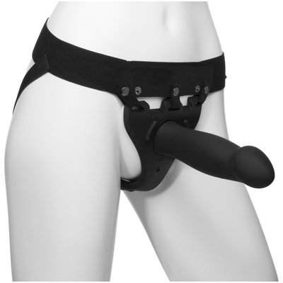 Unisex strap-on Doc Johnson Body Extensions – Be Risque, vibration, remote control, hollow attachment