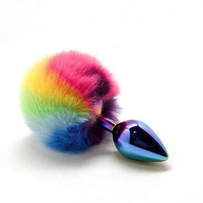 Anal plug Wooomy Filippi M, with fluffy tail, diameter 3.4 cm, length 8 cm.