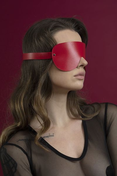 Feral Feelings Blindfold Mask, Genuine Leather, Red