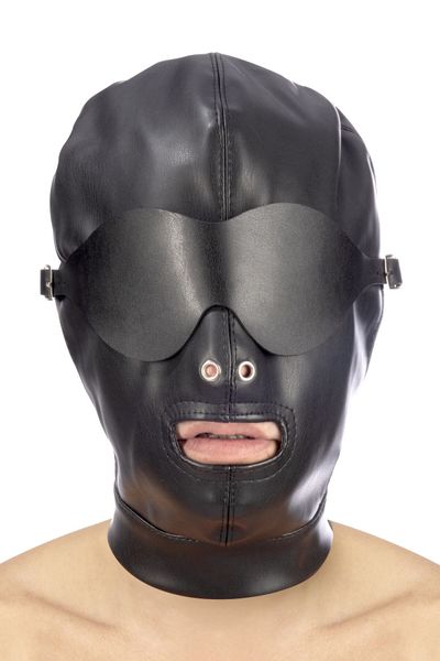 BDSM hood with removable mask Fetish Tentation BDSM hood in leatherette with removable mask