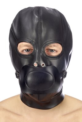 BDSM hood with gag Fetish Tentation BDSM hood in leatherette with removable gag