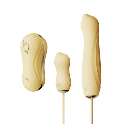 Zalo UNICORN Set Yellow 3-in-1 Set, Vibrating Egg, Pulsator, Clitoral Vacuum Stimulator