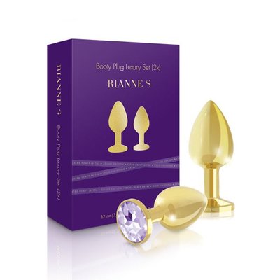 Набір металевих анальних пробок із кристалом RIANNE S – Booty Plug Luxury Set, діаметр 3 та 3,5 см SO3858 фото