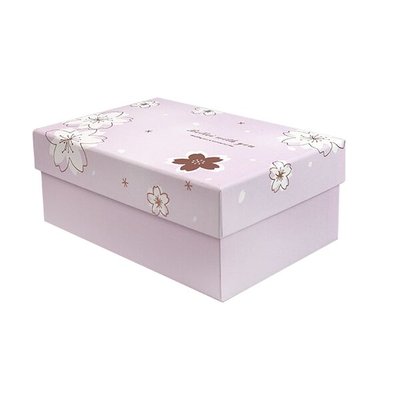 Pink flower gift box, L - 28.5x21.5x11 cm