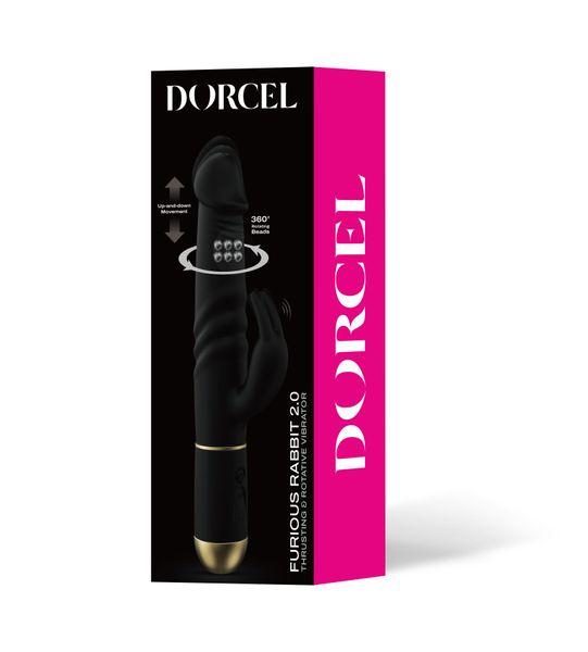 Rabbit vibrator Dorcel Furious Rabbit 2.0 with back-and-forth head movements, rechargeable