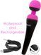 PalmPower Recharge Pink Vibrating Massager, Rechargeable, Flexible Head, Travel Lock, Black