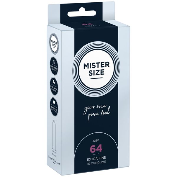 Mister Size - pure feel Condoms - 64 (pack of 10), thickness 0.05 mm