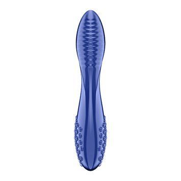 Двусторонний стеклянный дилдо Satisfyer Dazzling Crystal 2 Blue SX3551 фото