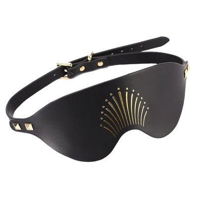 Zalo Blindfolds Black Luxury Leather Eye Mask