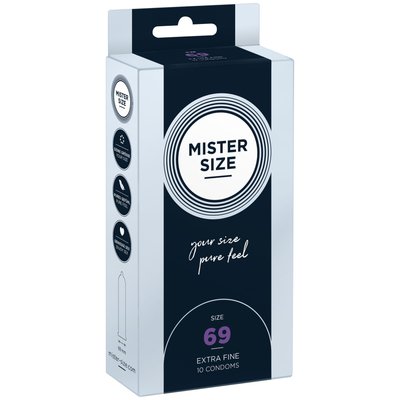 Mister Size - pure feel Condoms - 69 (pack of 10), thickness 0.05 mm