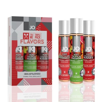 System JO Tri-Me Triple Pack - Flavors (3 x 30ml) three different flavors of oral lubricants