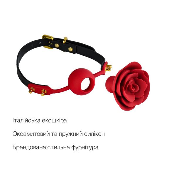 Zalo Rose Ball Gag Luxury Rose-Shaped Ball Gag, Dual Use