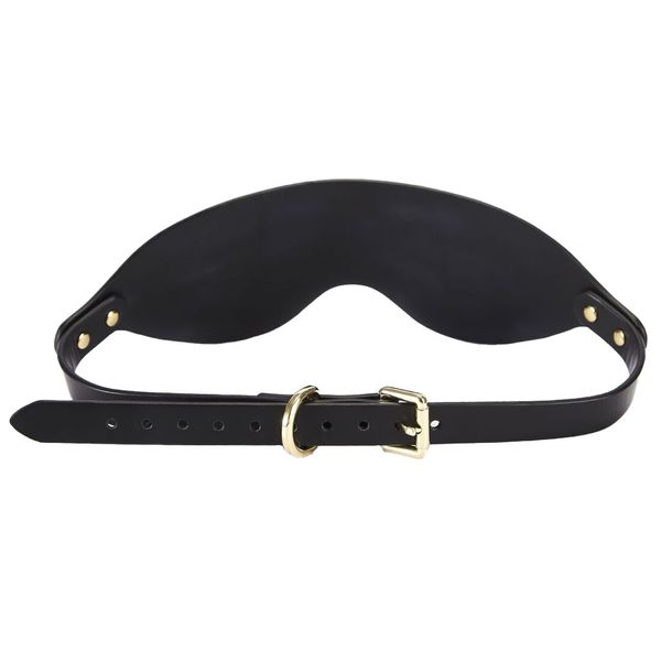 Zalo Blindfolds Black Luxury Leather Eye Mask