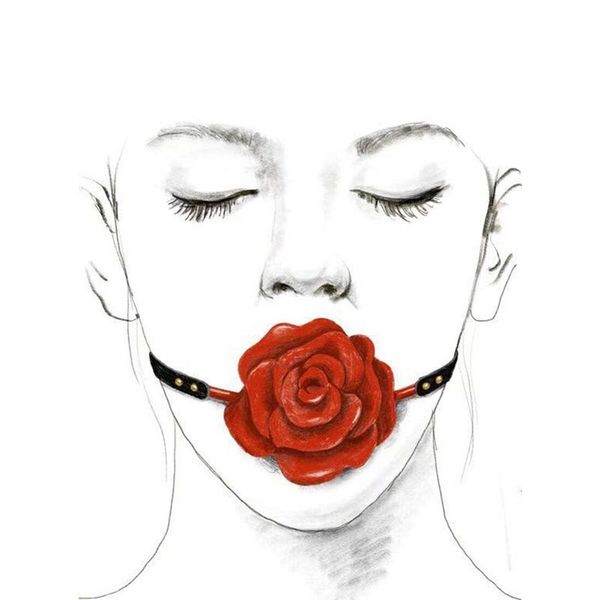 Zalo Rose Ball Gag Luxury Rose-Shaped Ball Gag, Dual Use