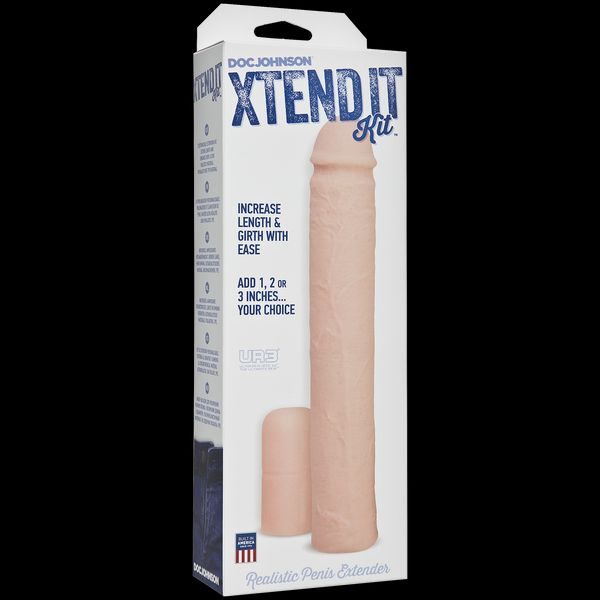 Doc Johnson Xtend It Kit White Penis Extension Sleeve, Lengthening (+7.6cm) and Thickening (+1.2cm)