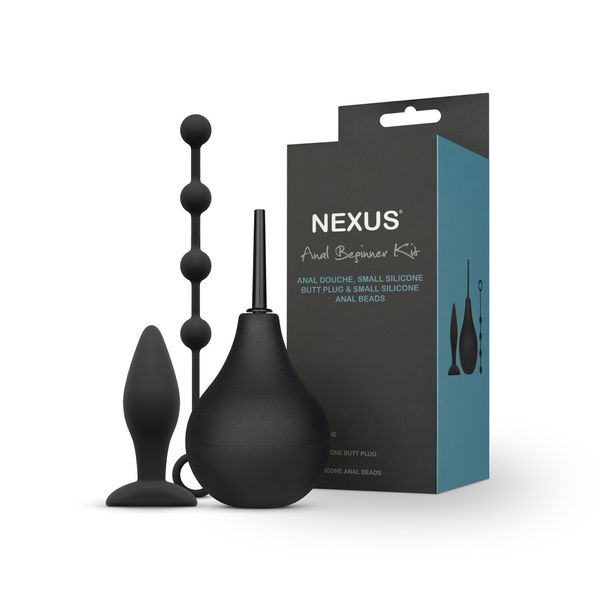 Набір новачка для анальної стимуляції Nexus ANAL BEGINNER KIT, спринцівка 224 мл, анальне намисто 20 SO6641 фото