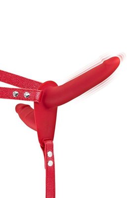 Fetish Tentation Vibrating Strap-On with Double Dildo Red Vibrating Strap-On with Double Dildo.