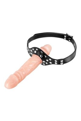 Gag with double dildo Fetish Tentation Double Penis Gag Flesh