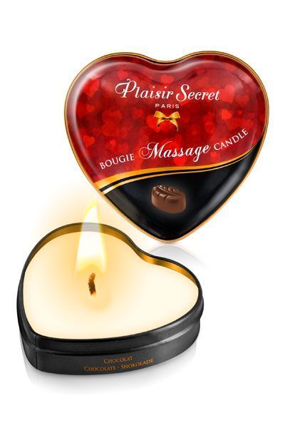 Plaisirs Secrets Chocolate heart-shaped massage candle (35 ml)