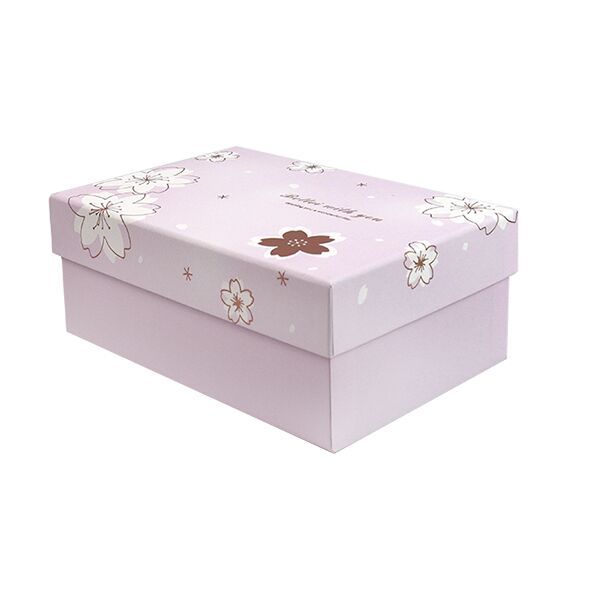 Pink flower gift box, S - 22.5x15.5x9 cm